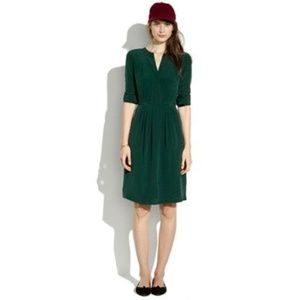 Madewell Silk Pleated Shirtdress, Silk, Size 4
